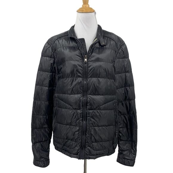 H.E Mango Jacket Womens 6 Black Down Feather Puffer Blacksmith Full Zip Quilted - Picture 1 of 14